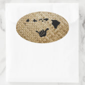 Aloha Hawai'i Ovale Sticker (Tas)