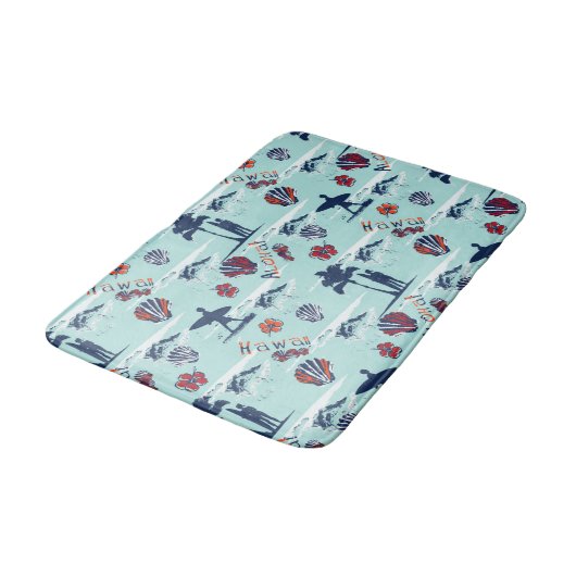 Aloha Hawaii Palm Trees Surf Hawaii Art Pattern Badmat (Gekanteld)