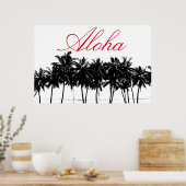 Aloha Hawaii Palm Trees Tropics Travel Poster (Keuken)