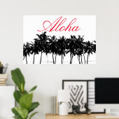 Aloha Hawaii Palm Trees Tropiques Affiche de voyag (Bureau à domicile)