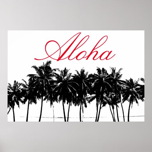 Aloha Hawaii Palm Trees Tropiques Affiche de voyag (Devant)