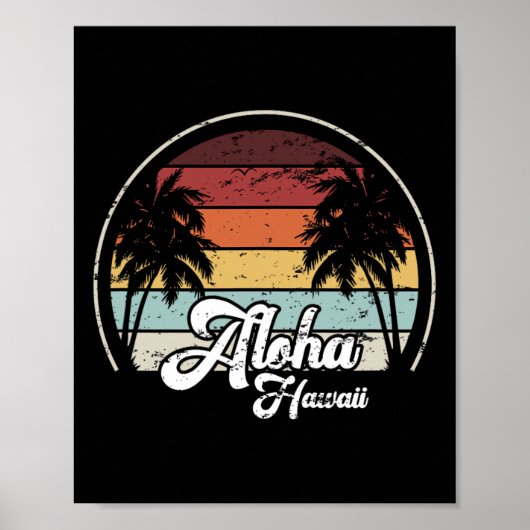 Aloha Hawaii Palms Cool Casual Summer Beach Vacati Poster (Voorkant)
