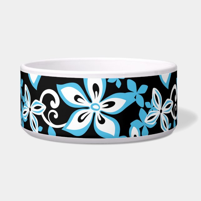 ALOHA HAWAIÏ PATROON ZWART/BLAUW VOERBAKJE (Voorkant)