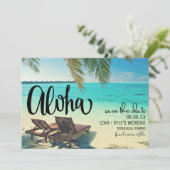 Aloha Hawaii Photo Beach Wedding Save the Date (Staand voorkant)