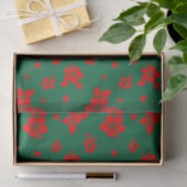 Aloha Hawaii Red over het groene kerstpatroon Tissuepapier (Geschenk)