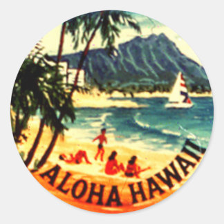 Aloha Hawaii Ronde Sticker