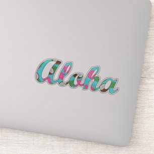 Aloha Hawaii Roze Hibiscus Flower Coconuts Sticker
