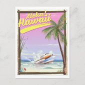 Aloha! Hawaii -stijlreisposter Canvas P Briefkaart (Voorkant)