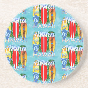 Aloha Hawaii Summer Surfboards Zandsteen Onderzetter
