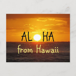 Aloha Hawaii Sunset Ocean 2 Briefkaart