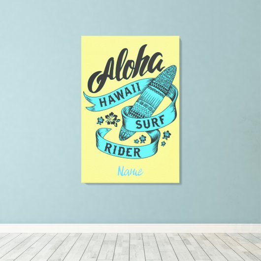 Aloha Hawaii Surf Rider Thunder_Cove Canvas Afdruk (Insitu (Houten vloer))