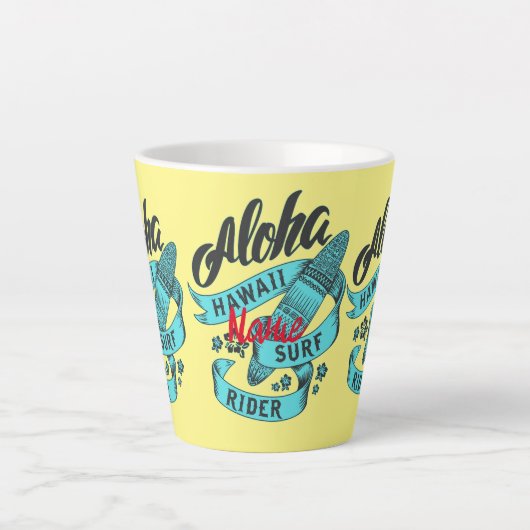 Aloha Hawaii Surf Rider Thunder_Cove Latte Mok (Voorkant)