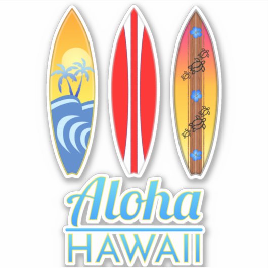 Aloha Hawaii Surfboards Sticker (Voorkant)