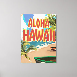 Aloha Hawaii Travel poster Canvas Afdruk