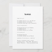 Aloha Hawaii Tropical Beach Bachelorette Weekend Kaart (Achterkant)