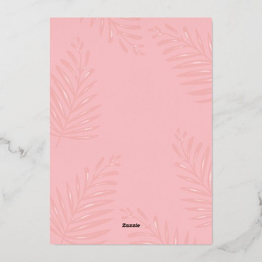 Aloha Hawaii Tropical Summer Gold Birthday Party Folie Uitnodiging (Achterkant)