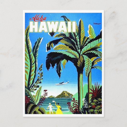 Aloha Hawaii, tropisch eiland, vliegreizen Briefkaart (Voorkant)