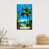 Aloha Hawaii, tropisch eiland, vliegreizen Poster (Keuken)