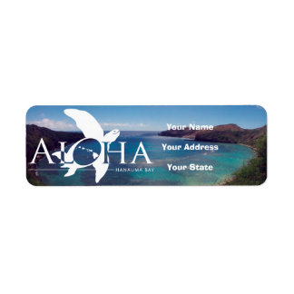 Aloha Hawaii Turtle en Hanauma Bay Etiket