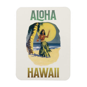 Aloha Hawaii Vintage Hula Girl Magneet