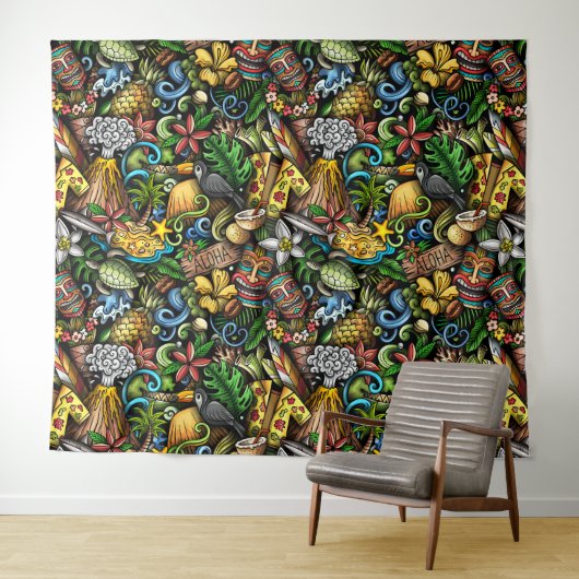 Aloha Hawaii Wandkleed (In Situ (horizontaal))