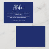 Aloha Hawaii Wedding Blue Welcome Gift Bag Mand Plaatskaartje (Voorkant / Achterkant)