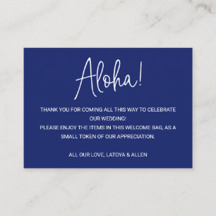 Aloha Hawaii Wedding Blue Welcome Gift Bag Mand Plaatskaartje