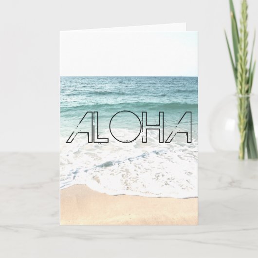 Aloha, Hawaiiaans tropisch zandstrand Kaart (Voorkant)