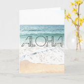 Aloha, Hawaiiaans tropisch zandstrand Kaart (Gele Bloem)