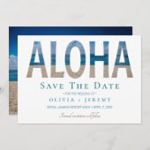 Aloha Hawaiian Beach Wedding Save the Date (Voorkant / Achterkant)