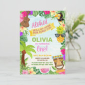 Aloha hawaiian fille de plage tropicale invitation (Debout devant)