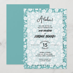 Aloha Hawaiian Floral Birthday Party Kaart