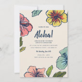 Aloha Hawaiian Flowers Graduation Invitation (Devant)