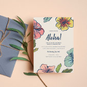 Aloha Hawaiian Flowers Graduation Invitation