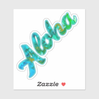 Aloha Hawaiian Greeting Alcohol Ink Art Sticker