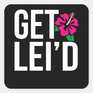Aloha Hawaiian haal Lei'd Hawaiian Lei Day Vierkante Sticker