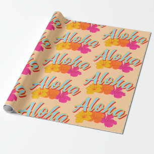 Aloha Hawaiian Hibiscus Flowers  Cadeaupapier