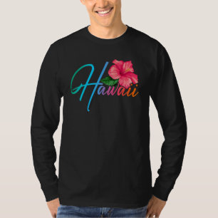 Aloha Hawaiian Hibiscus Flowers Hawaii Beach Luau T-shirt