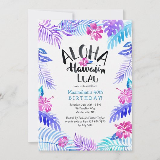 Aloha Hawaiian Invitation (Devant)