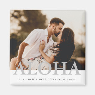 Aloha Hawaiian Island Foto Bruiloft Save the Date Magneet