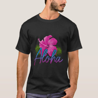 Aloha Hawaiian Islands Hawaii Surf Hibiscus Flower T-shirt