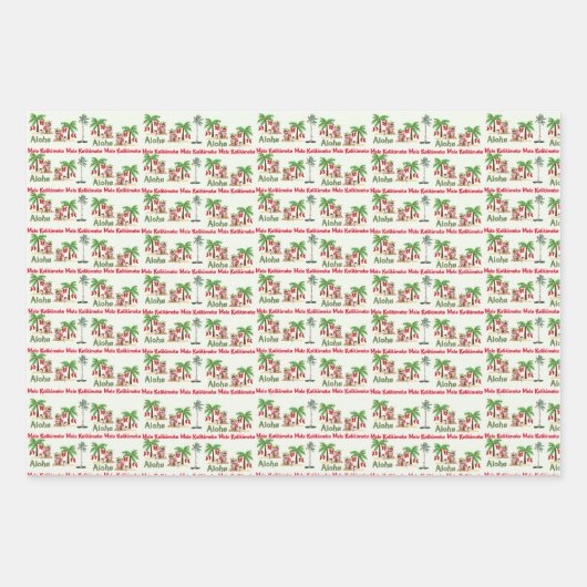 Aloha Hawaiian kerstpapier Inpakpapier Vel (Voorkant 3)