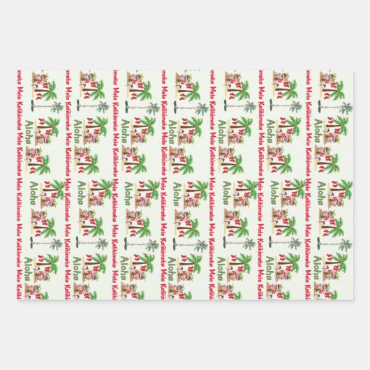 Aloha Hawaiian kerstpapier Inpakpapier Vel (Voorkant 2)
