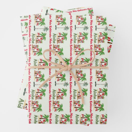 Aloha Hawaiian kerstpapier Inpakpapier Vel (In situ)