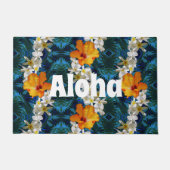 ALOHA Hawaiian Lei Welkom Mat met Hibiscus (Voorkant)