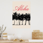 Aloha Hawaiian Palm Trees Tropiques Poster de voya (Cuisine)