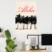 Aloha Hawaiian Palm Trees Tropiques Poster de voya (Bureau à domicile)