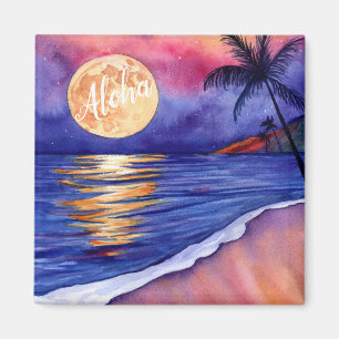 Aloha Hawaiian Pleine lune de Kauai Magnet
