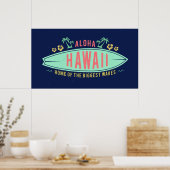 Aloha Hawaiian Poster du surfer (Cuisine)