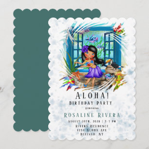 Aloha Hawaiian Preteen Girl Birthday Party Kaart